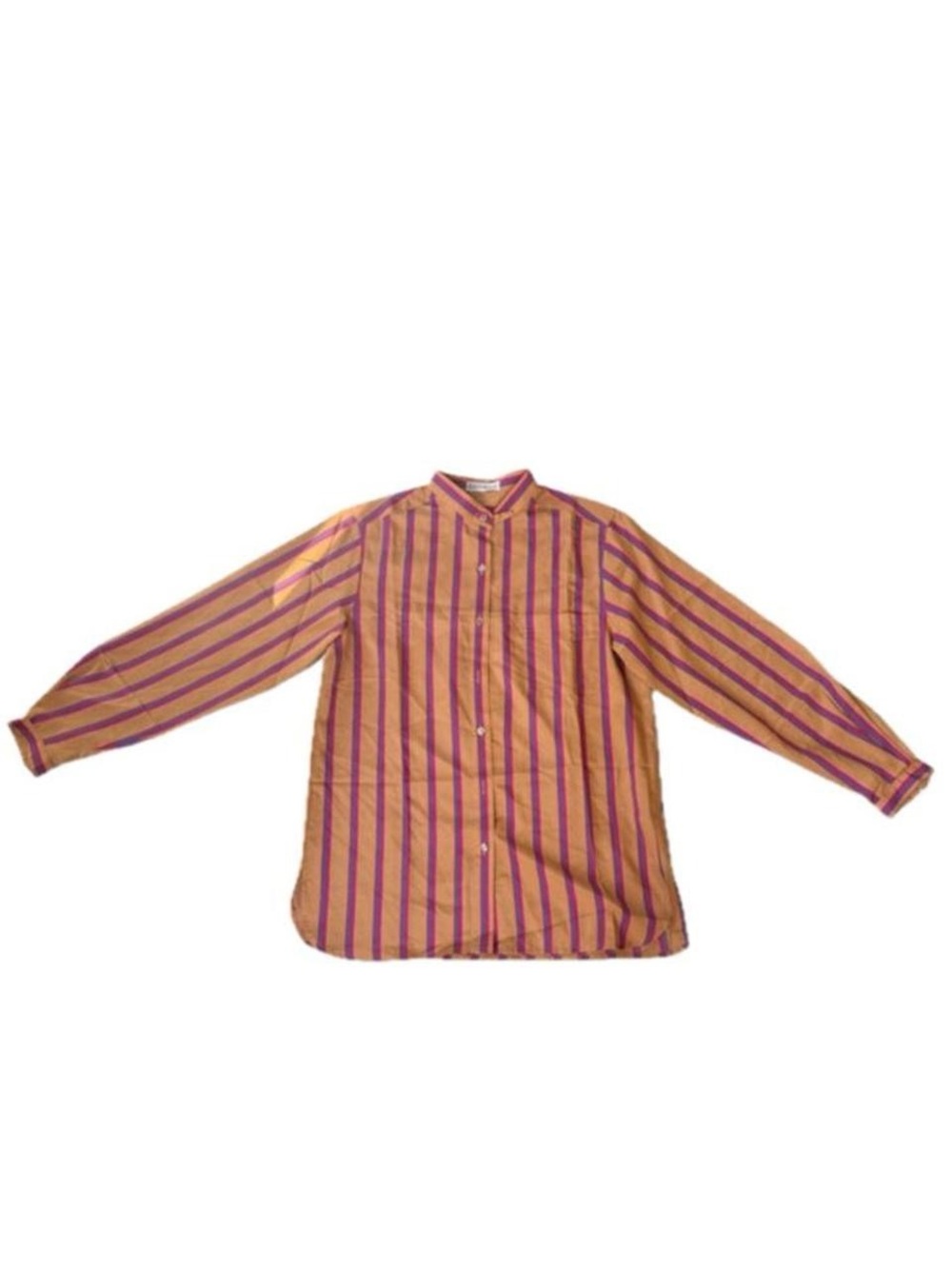 Liz Claiborne Orange and Purple Vertical Stripe Button-Down Shirt
